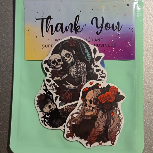 Skelton Goth Girl Magnets Custom Handmade for Locker or Toolbox - Picture 5 of 5